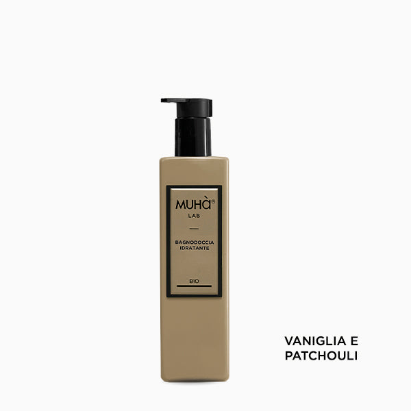 Bagnodoccia bio MUHÀ con vaniglia e patchouli per pelle idratata e profumata