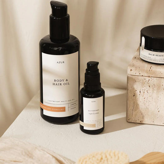 Olio naturale per corpo e capelli AZUR con squalano, idratante e profumato
