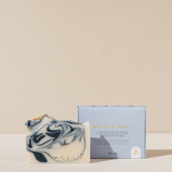 sapone naturale rinfrescante Mighty Mint con menta, eucalipto e argilla caolino