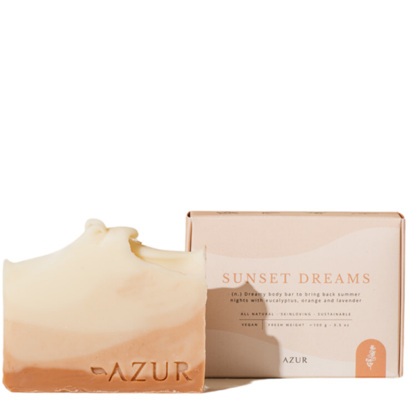 Sapone Sunset Dreams con argilla rossa, arancia, eucalipto e lavanda