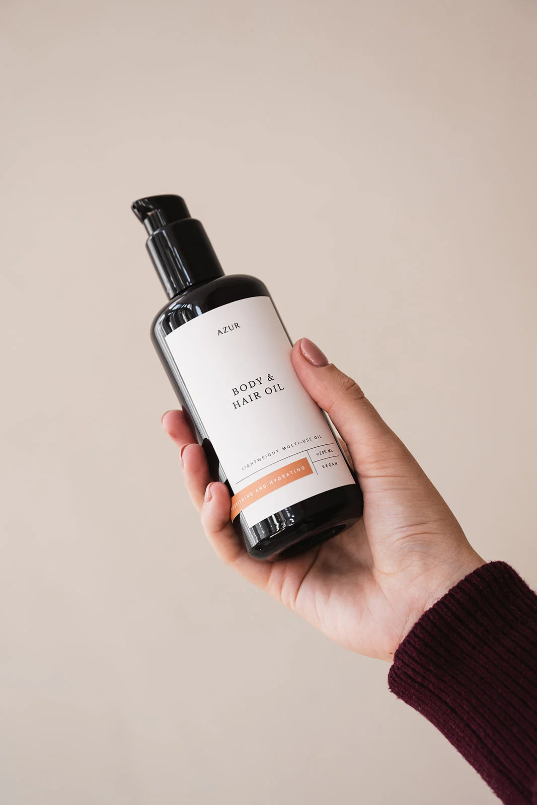Olio naturale per corpo e capelli AZUR con squalano, idratante e profumato