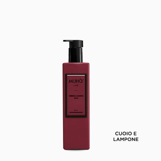 Crema corpo MUHÀ Cuoio e Lampone bio idratante con profumo intenso e texture setosa