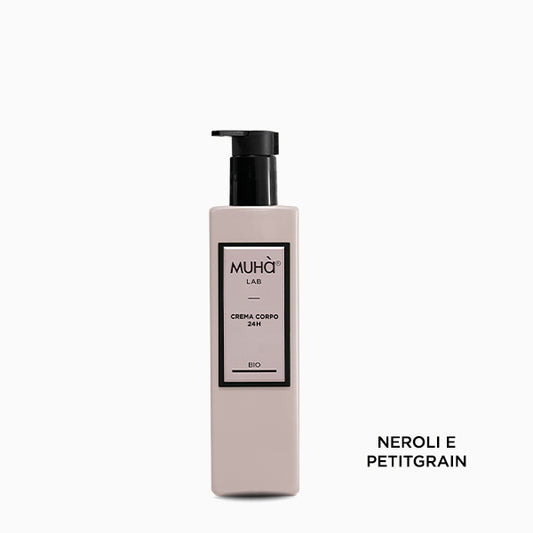 Crema corpo MUHÀ Neroli e Petitgrain bio idratante con profumo agrumato e floreale