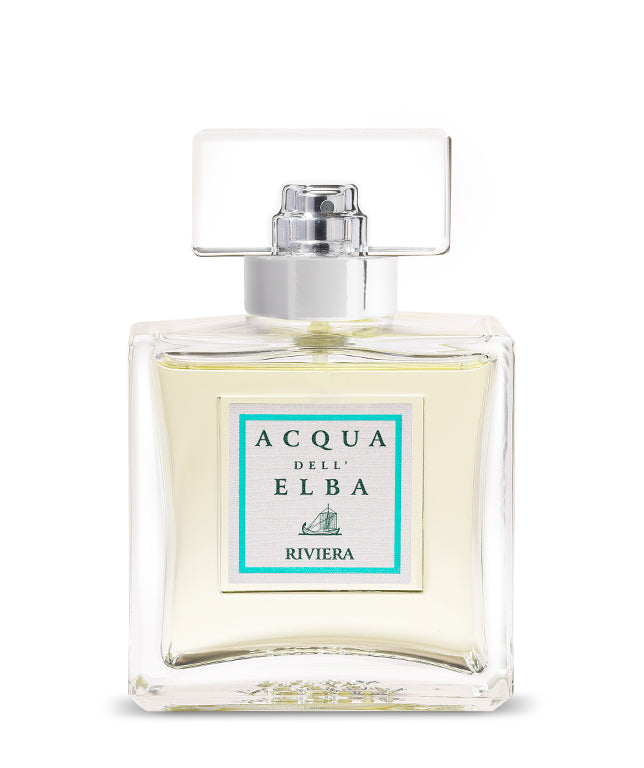 Flacone profumo Acqua dell'Elba Riviera con agrumi, fragranza estiva ispirata alla costa mediterranea