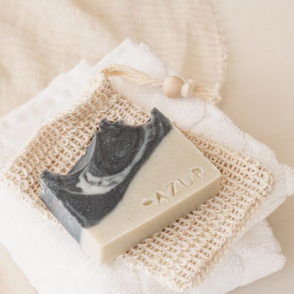 Sacca porta sapone naturale in fibra vegetale con cordino, esfoliante ed ecologica